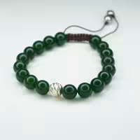 دستبند یشم روسیه وگوی نقره کد310245