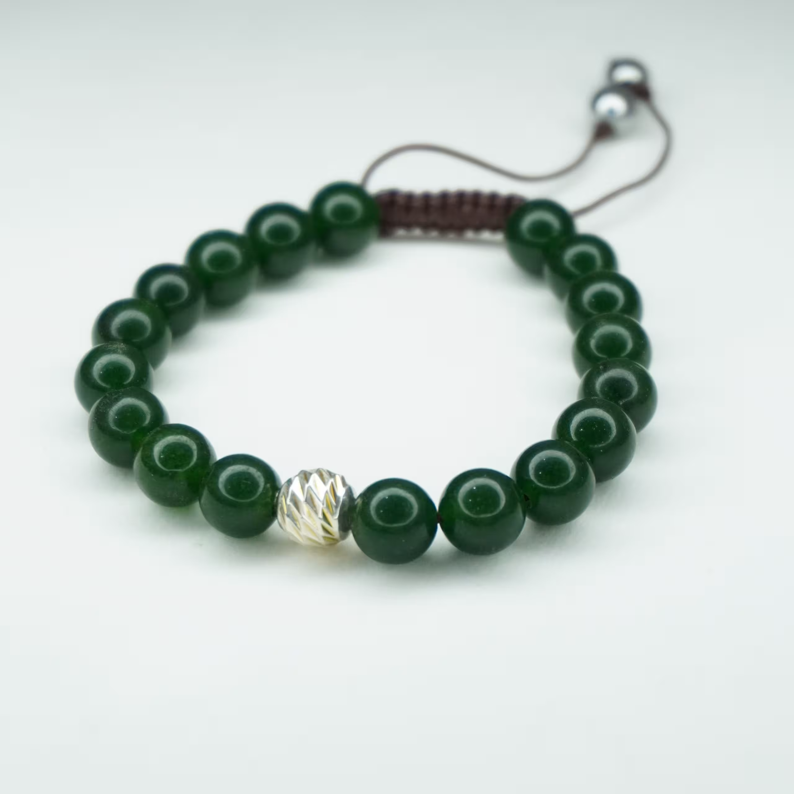 دستبند یشم روسیه وگوی نقره کد310245