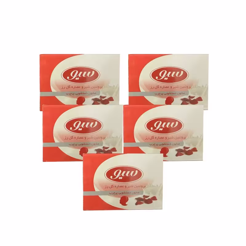 صابون دستشویی پرچرب سیو حاوی پروتئین شیر و عصاره گل رز وزن 125 گرم بسته 5 عددی