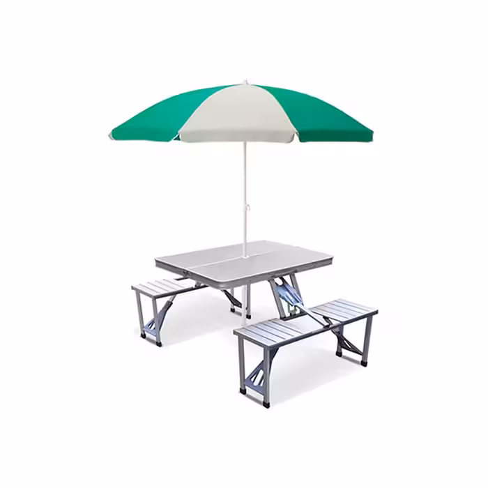 میز صندلی 4 نفره آلومینیومی با سایه بان مدل TCA-S4