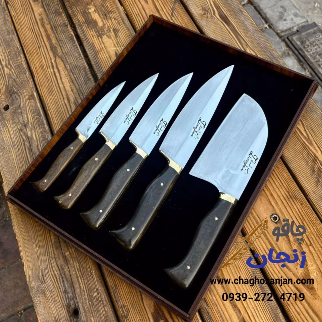 ست چاقوی آشپزخانه دسته کاچوئو (فرخی) همراه با جعبه جهت هدیه