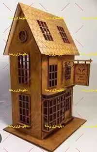 ماکت خانه شیروانی ساده وسایل چوبی تزیینی  کد 2083 تابلو سازی رضا (پس کرایه)