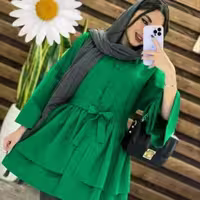 مانتو دخترانه کرپ مدل مانتو عروسکی با جنس لنین و مازاراتی مدل سولینا