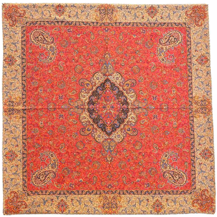 رومیزی مربع ترمه ابریشم کد TRM188