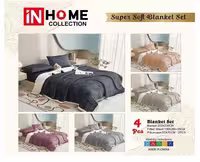 سرویس روتختی 4 تکه وارداتی، طرح هرمس (شامل دو عدد روبالشتی، یک عدد کاور خوشخواب کشدار، یک عدد پتو گوسفندی)