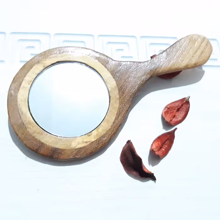 آینه چوبی آینه چوب طبیعی چوب ملچ  3دستساز چوبکده بید سفید