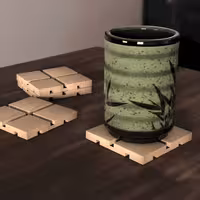 زیر لیوانی چوبی چوبلمه بسته 4 عددی | amazonchi