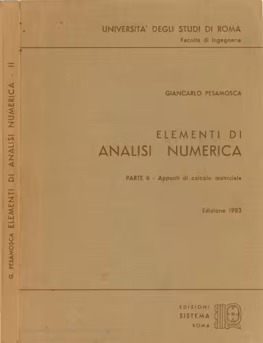 خرید و دانلود نسخه کامل کتاب Elementi Di Analisi Numerica, Parte II