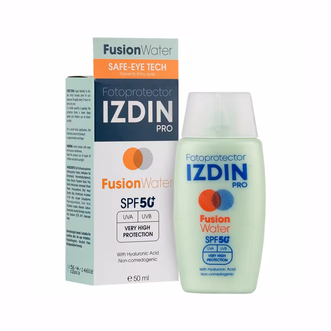 کرم ضد آفتاب فیوژن واتر SPF50 بی رنگ ایزدین پرو