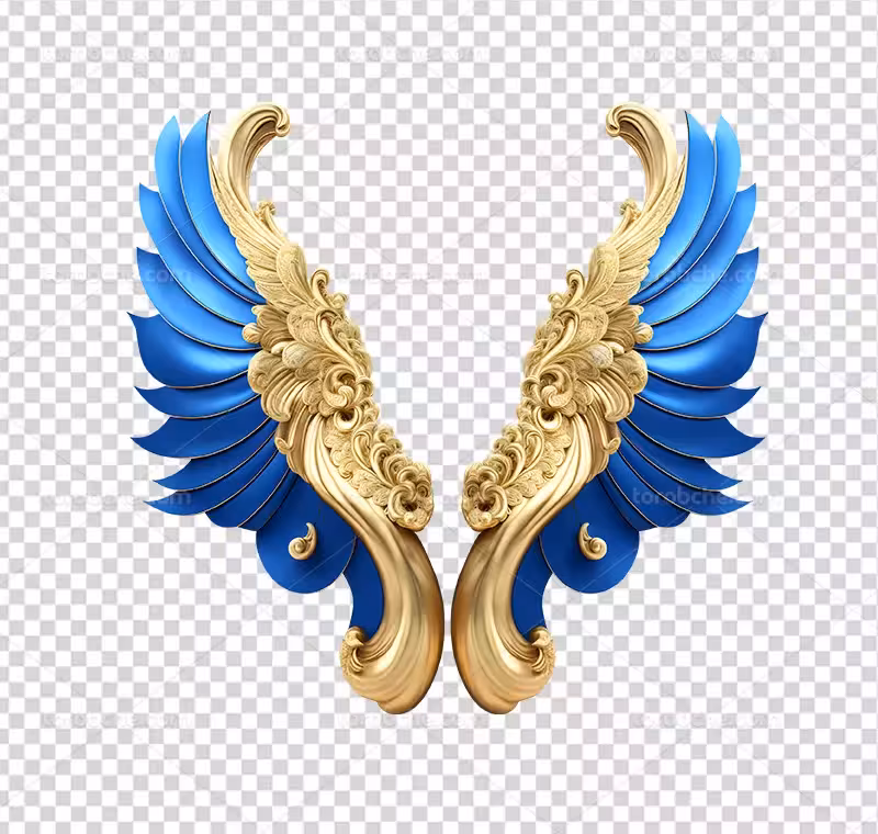 عکس PNG بال آبی و طلایی | گرافیک با طعم تربچه