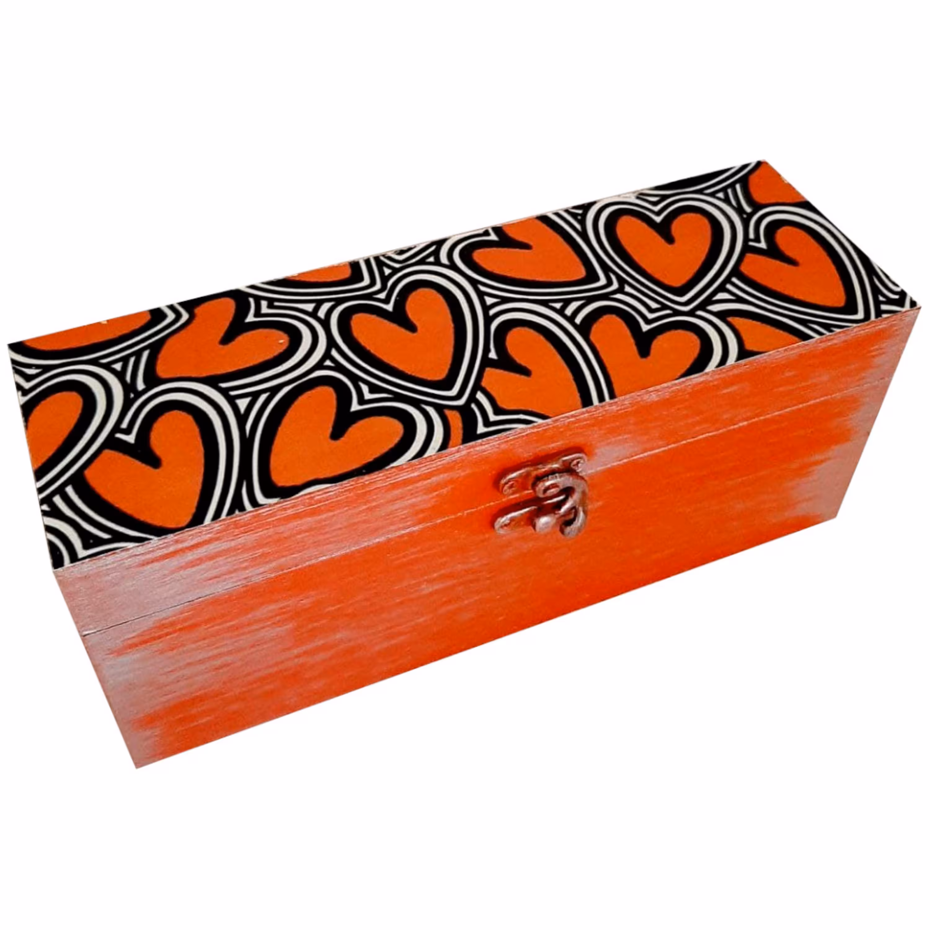 جعبه هدیه چوبی مدل فانتزی طرح قلب قرمز کد SB18