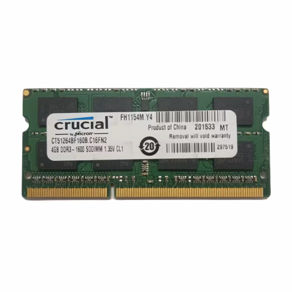 رم لپ تاپ کروشیال 4 گیگابایت DDR3L با فرکانس 1600 مگاهرتز
