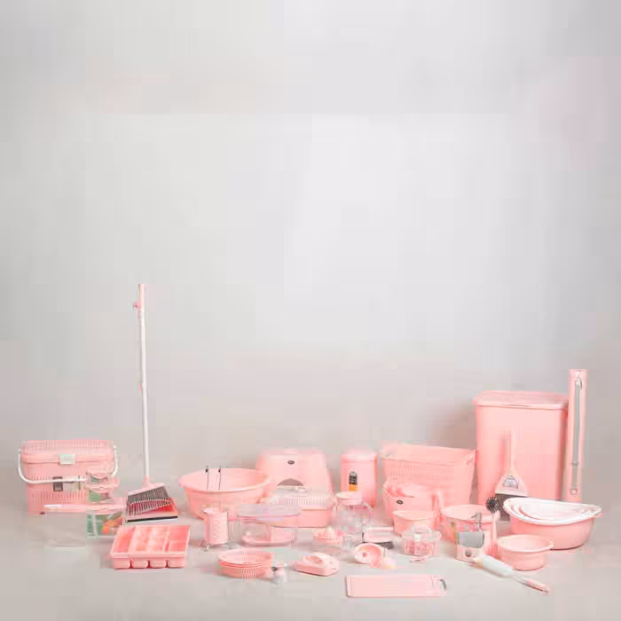 سرویس جهیزیه پلاسکو صورتی لیمون مدل نارین 40 پارچه