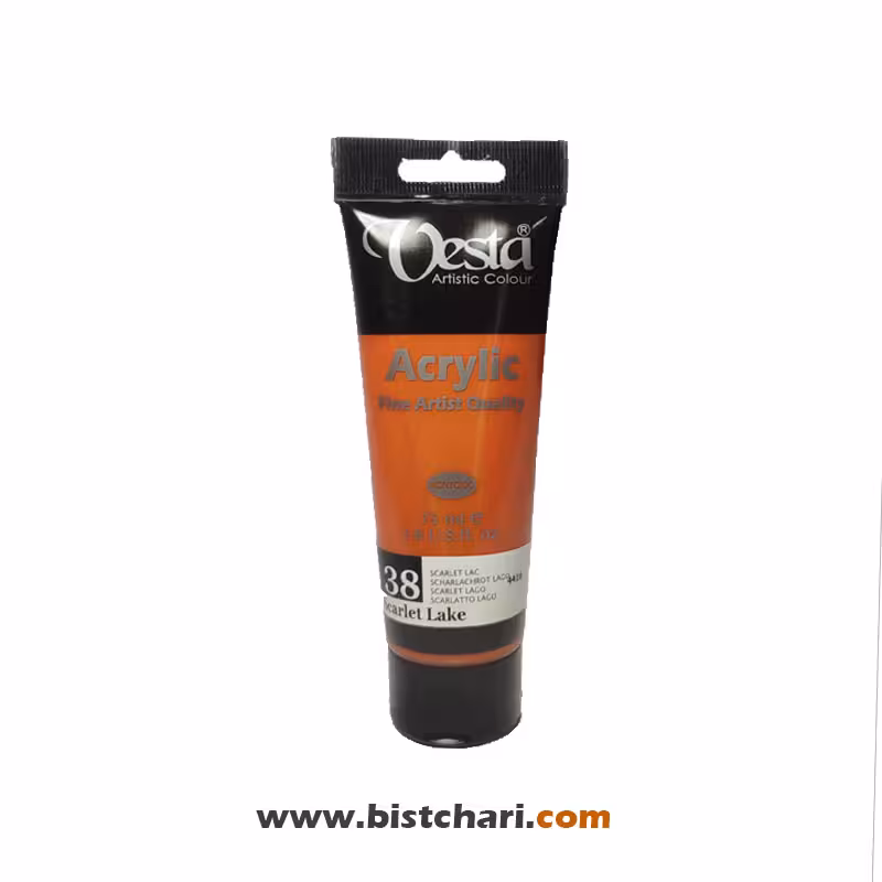 رنگ اکریلیک Scarlet lake کد 38 حجم 75 ml برند وستا Vesta