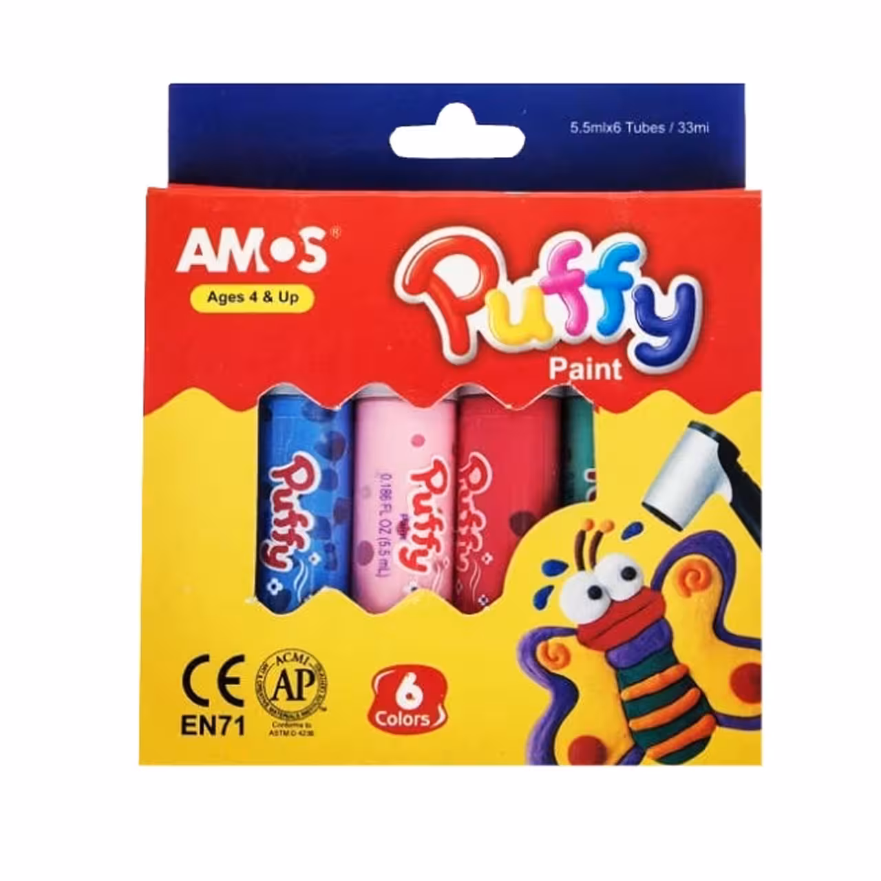 ماژیک 6 رنگ آموس بسته 6 عددی