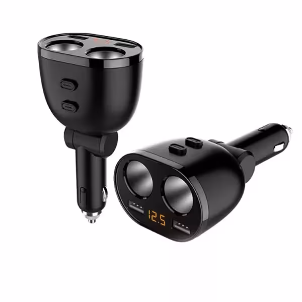 شارژر فندکی 80وات 4 پورت مدل EV-M2-CCY16-EU