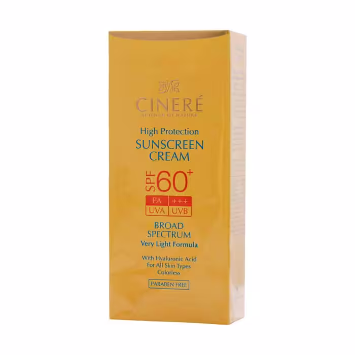 کرم ضد آفتاب SPF60  بدون رنگ سینره مناسب انواع پوست 50 میلی لیتر