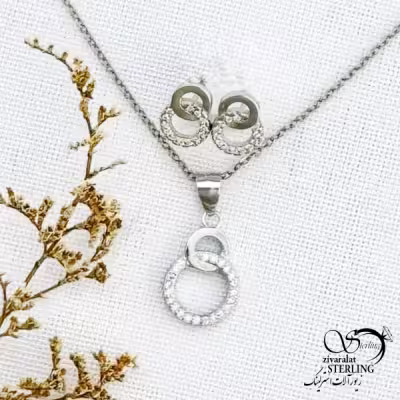 نیمست نقره ایتالیایی طرح حلقه ای کد 12498