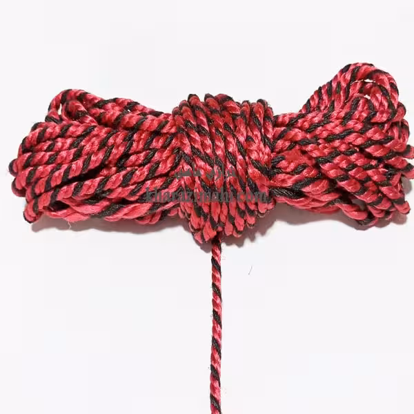 ریسه کنفی رنگی{دو رنگ قرمز،مشکی}