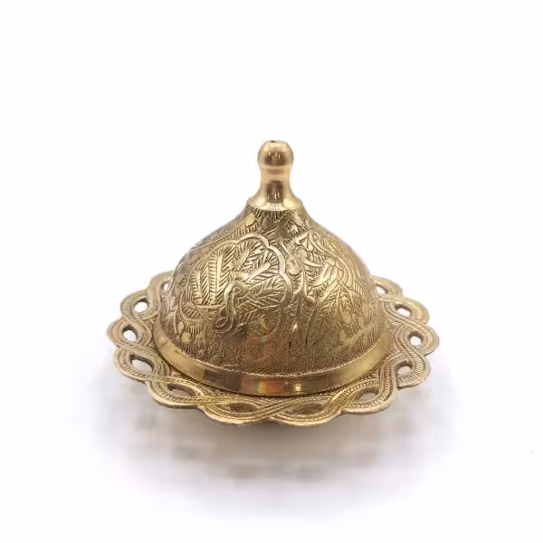 قندان برنجی هندی قطر 12 ارتفاع 8 کد 110189