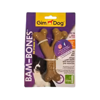 اسباب بازی دندانی Bam bones مدل 3 سر طعم مرغ برند Gim dog جیم داگ 13 سانتی