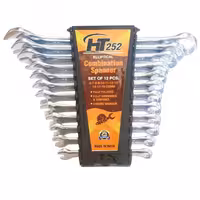 مجموعه 12 عددی آچار یکسر تخت یکسر رینگی اچ تی مدل HT0-252 | کالا مکس