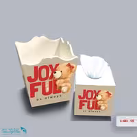 ست سطل و جا دستمال چوبی کودک طرح زوج تدی کد A4084