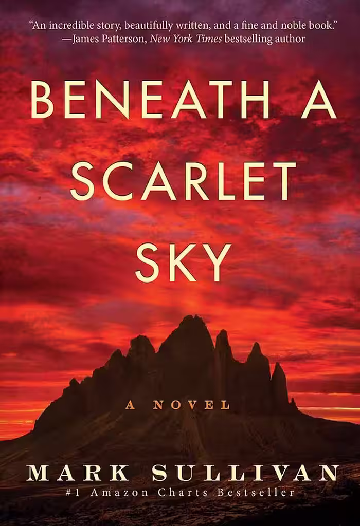 کتاب Beneath a Scarlet Sky رمان انگلیسی زیر یک آسمان سرخ اثر مارک سالیوان Mark T. Sullivan