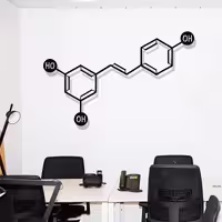 تابلو فلزی دیواری ساختار مولکولی Wine