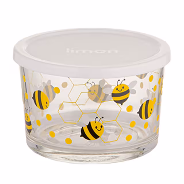 ظرف نگهدارنده دربدار چاپدار لیمون 190 میلی لیتری