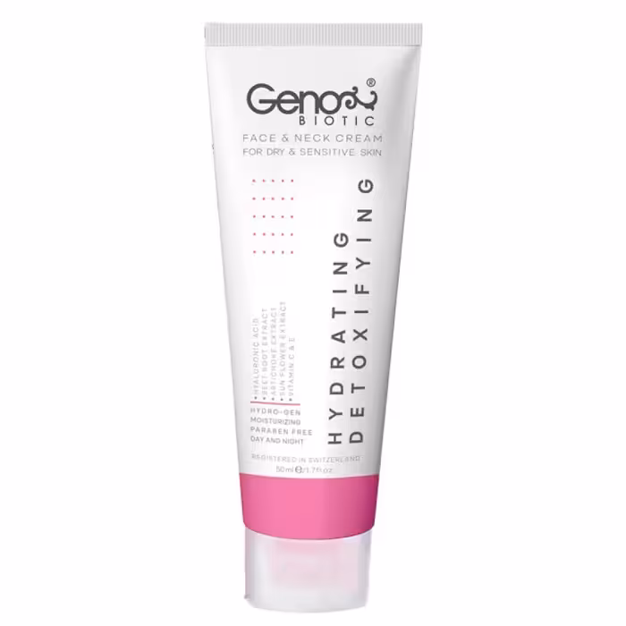 کرم رطوبت رسان و دتوکسیفای صورت و گردن پوست خشک و حساس 50 میلی لیتر ژنوبایوتیک Geno Biotic