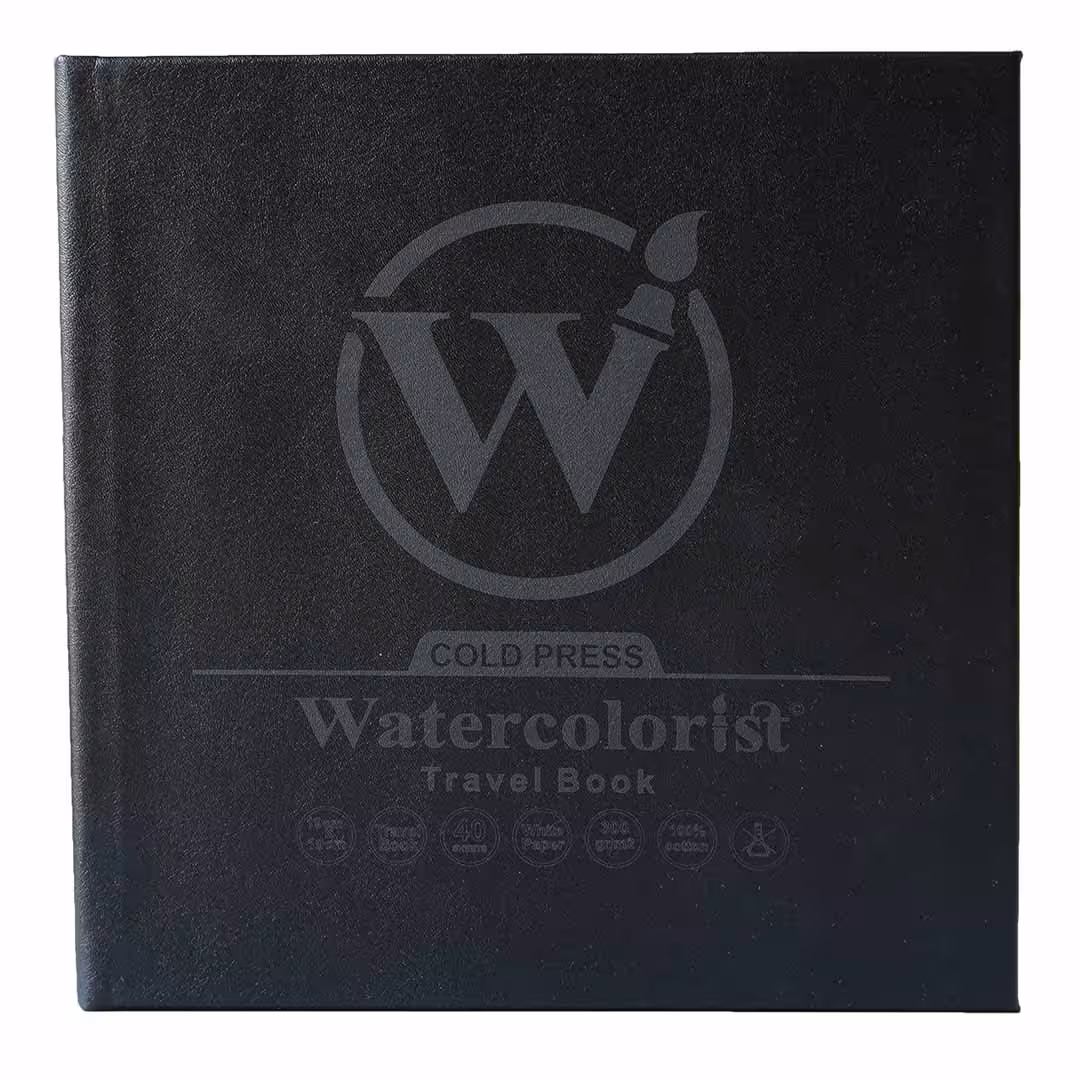 دفتر مسافرتی 40 برگی چرمی واتر کالریست مدل کلد پرس سایز 19*19