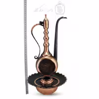 آفتابه لگن مسی سیاه قلم کاری شده زنجان کد MJ-122