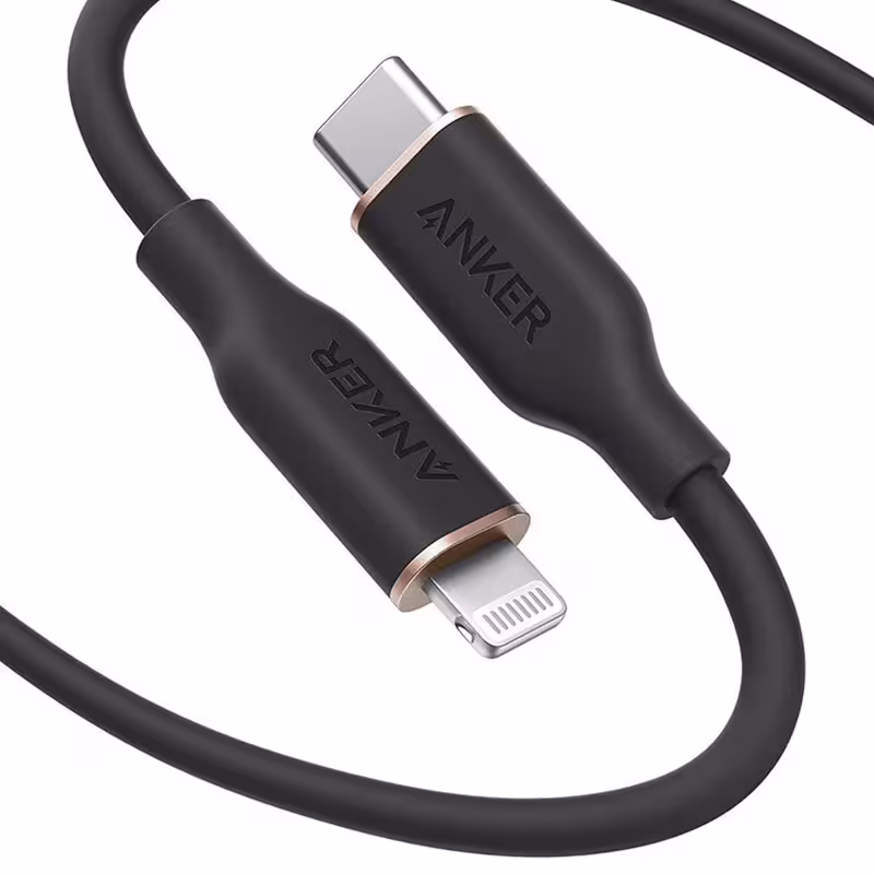 کابل تبدیل USB-C به لایتنینگ انکر مدل Powerline III Flow A8663 طول 1.8 متر