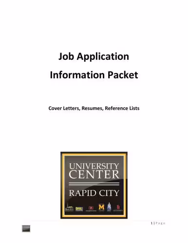 خرید و دانلود نسخه کامل کتاب Job Application Information Packet: Cover Letters, Resumes, Reference Lists