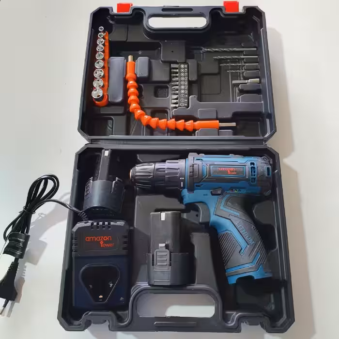 دریل شارژی 18 ولت دو باطری گارانتی دار آمازون AMAZON