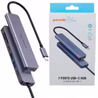 هاب combo چندکاره با ورودیPorodo Blue 7in1 Type-C