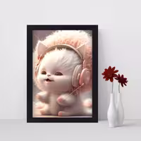 تابلو نوری دکوراتیو مدل بچه گربه، کد 1005