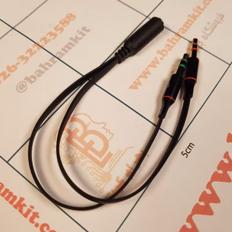 کابل 1 به 2 AUX هندزفری مادگی به نری