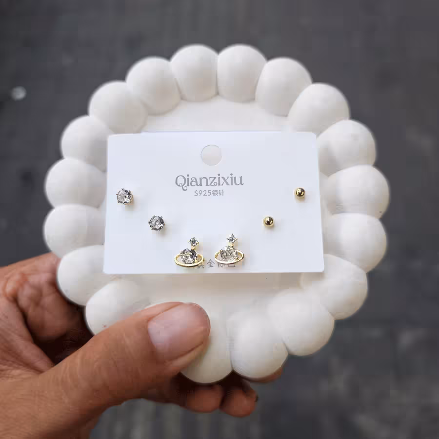 پک گوشواره سه جفتی مینیمال کد 309