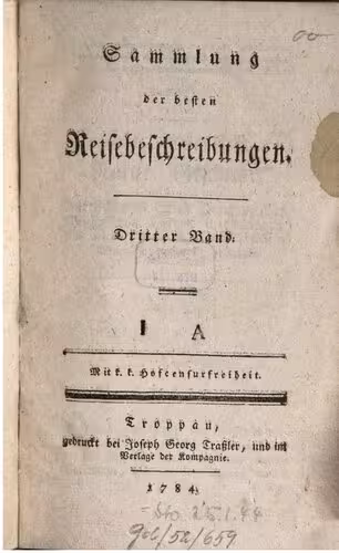 خرید و دانلود نسخه کامل کتاب Sammlung der besten Reisebeschreibungen