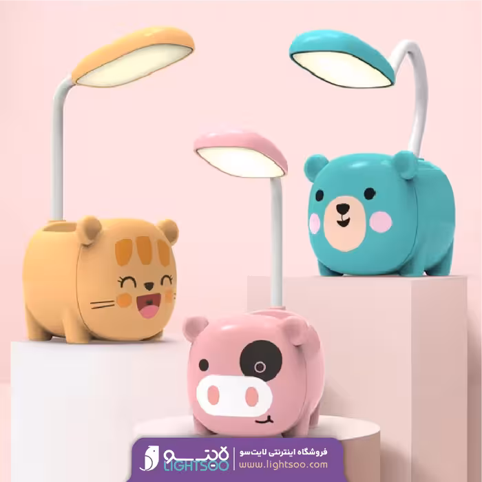 چراغ مطالعه و جاقلمی فانتزی طرح حیوانات