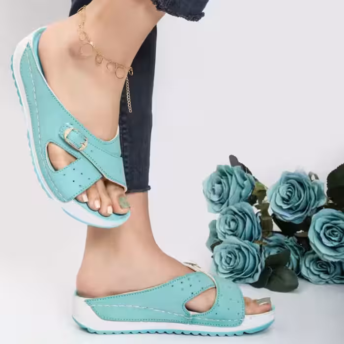 صندل طبی زنانه شهرام طب کد 1024 سبزآبی