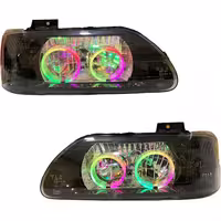 خرید چراغ جلو اسپرت پراید 131 مدرن مدل Bmw-3D فول کالر (بلوتوثی) داخل مشکی بدون موتور دو عددی | اتوموبی