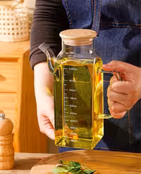 ظرف روغن و آبلیمو پیرکس درب بامبو Imar