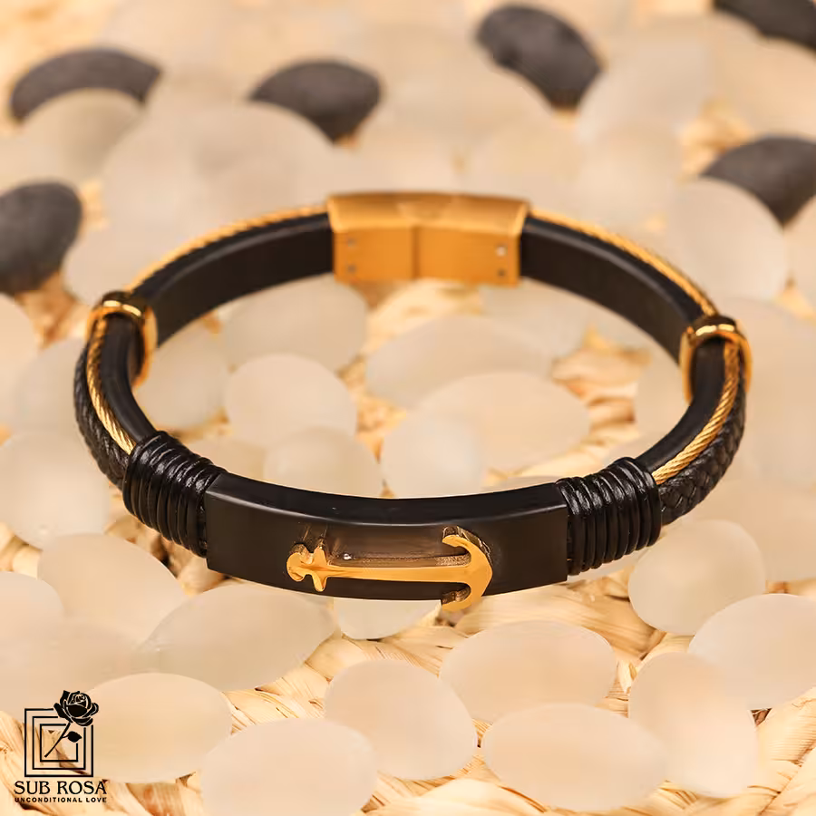 دستبند استیل 182رولکس طلایی-14340