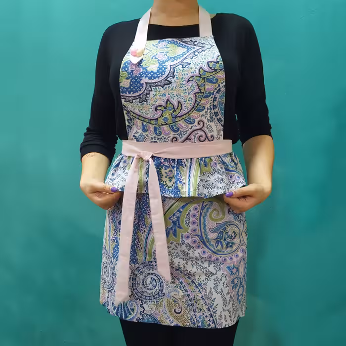 پیش بند آشپزخانه نخی دوتیکه در طرح و رنگ های مختلف 