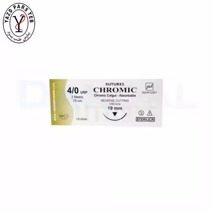 نخ بخیه کرومیک 4/0 سوزن 19 میلی 8/3 کت پزشکیاران امین راه سلامت