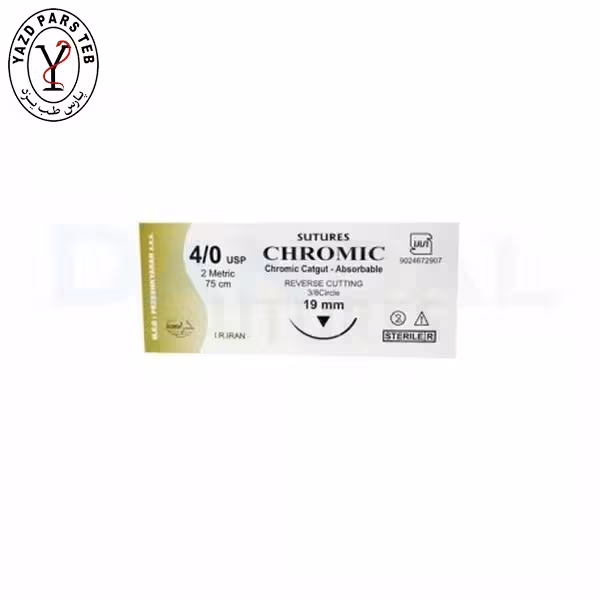 نخ بخیه کرومیک 4/0 سوزن 19 میلی 8/3 کت پزشکیاران امین راه سلامت