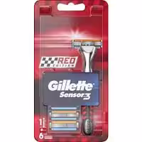 ست دسته و 6 عدد یدک ژیلت سنسور Gillette Sensor 3 مدل Red Edition